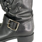 Valentino Black Studded Floral Appliqué Biker Boots Size 38