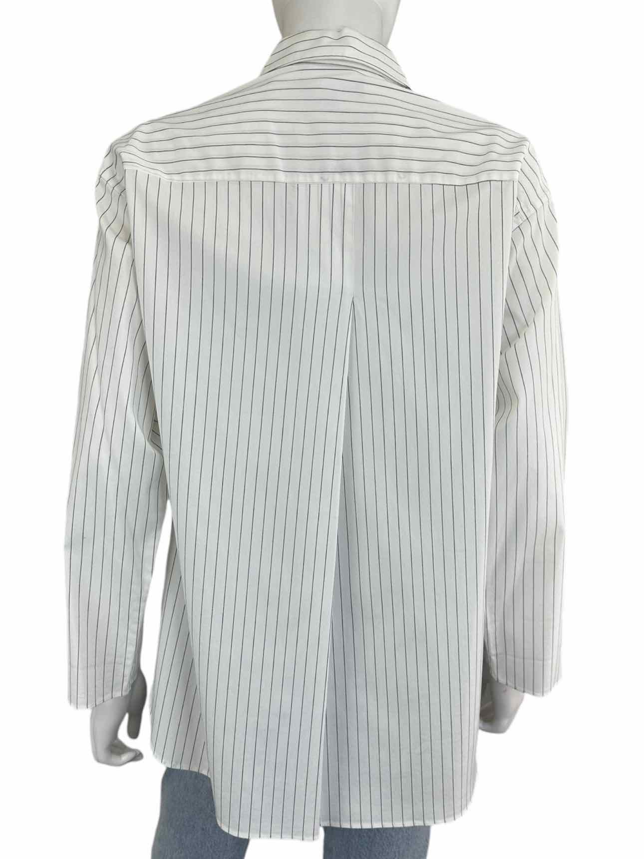 LAFAYETTE 148 NEW YORK White Pinstripe Button Down Size S