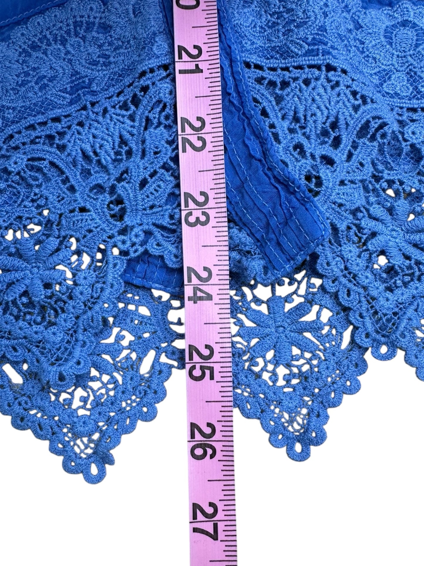 Johnny Was Blue Embroidered Button-Down Size XS