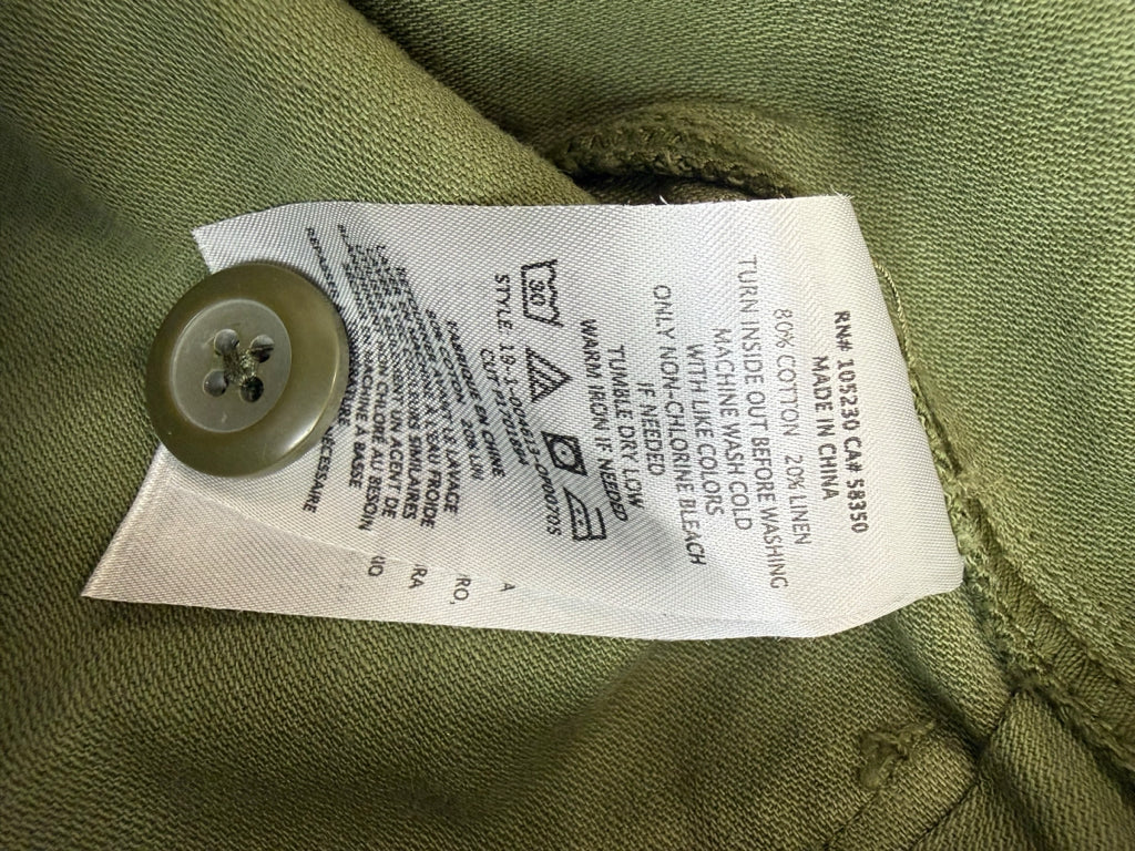 Current Elliott Green Richland Linen Jumpsuit Size 2