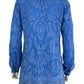 Johnny Was Blue Embroidered Button-Down Size XS