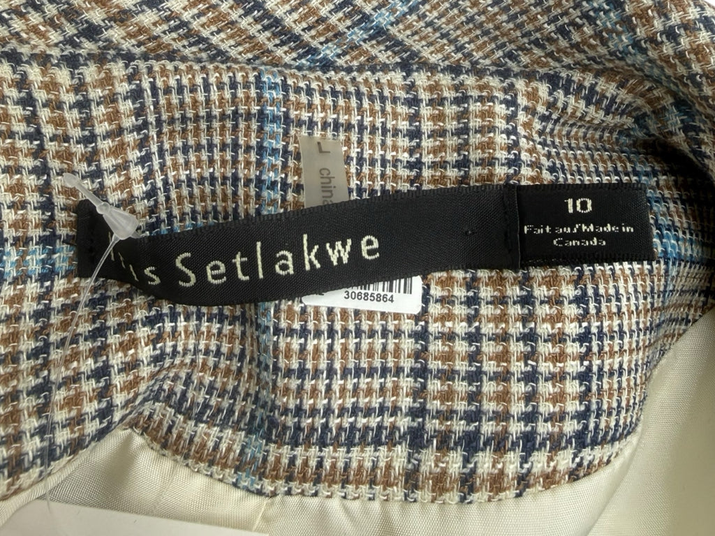 Iris Setlakwe Houndstooth Tweed Blazer Size 10