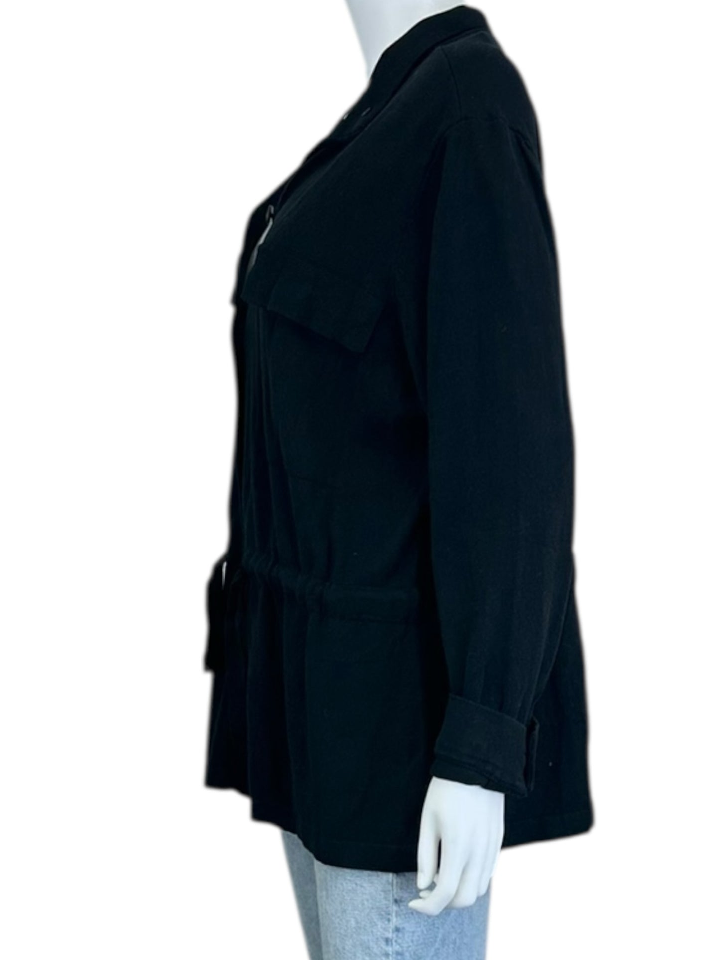 NIC & ZOE Black Knit Button-down Shirt Size XL