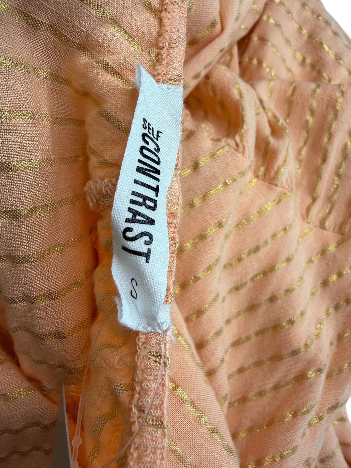 Self Contrast Peach Striped Maxi Sundress Size S