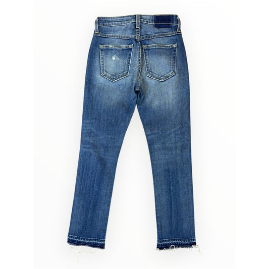 AMO "Babe" High Rise Cropped Slim Straight Jeans Size 25