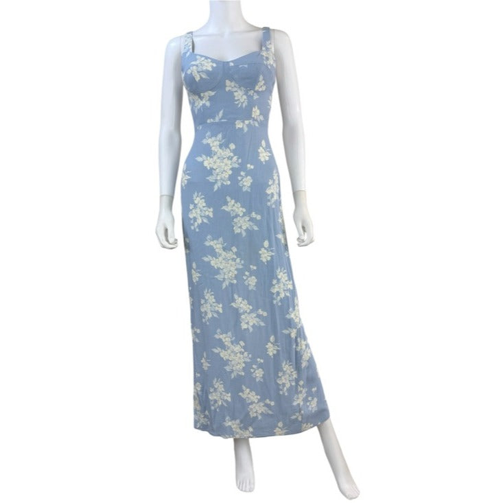 Reformation Blue Floral Print Reverie Maxi Dress Size 4