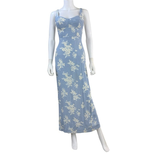 Reformation Blue Floral Print Reverie Maxi Dress Size 4