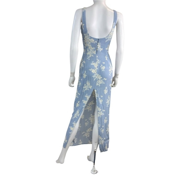 Reformation Blue Floral Print Reverie Maxi Dress Size 4