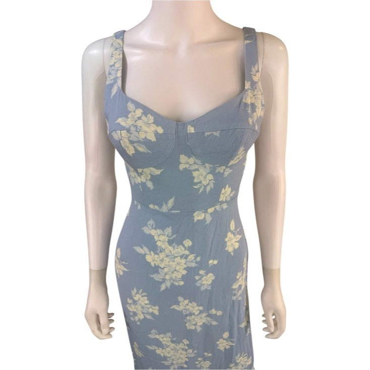 Reformation Blue Floral Print Reverie Maxi Dress Size 4