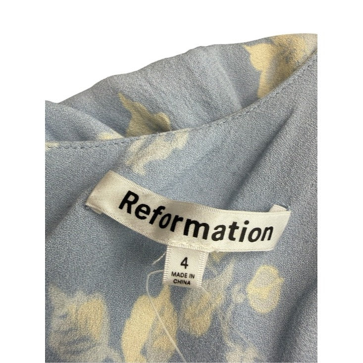 Reformation Blue Floral Print Reverie Maxi Dress Size 4