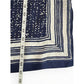 Vince Navy Blue & White Scarf Print Dotted 100% Silk Tank Top Size S