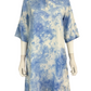 Pure Amici 100% Linen Blue Tie Dye Casual Dress Size S