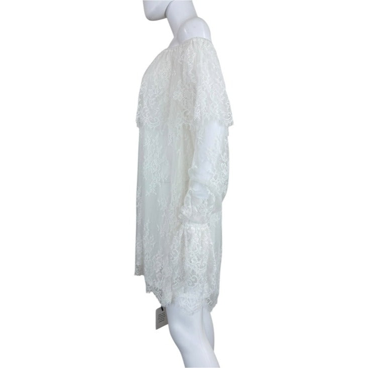 Tulsrosa NWT White Lace Off Shoulder Mini Dress Size L