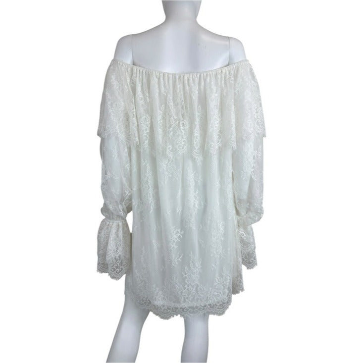 Tulsrosa NWT White Lace Off Shoulder Mini Dress Size L