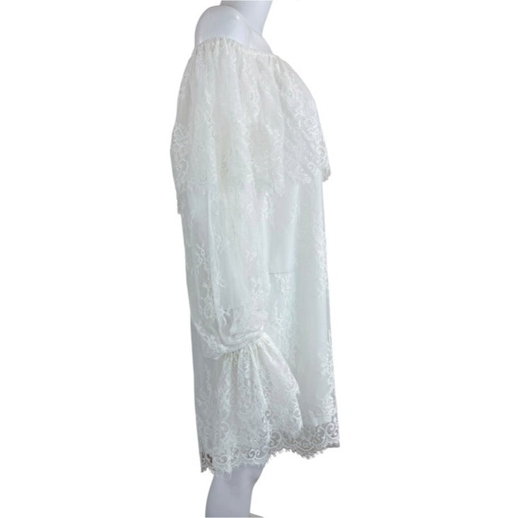 Tulsrosa NWT White Lace Off Shoulder Mini Dress Size L