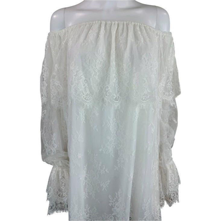 Tulsrosa NWT White Lace Off Shoulder Mini Dress Size L