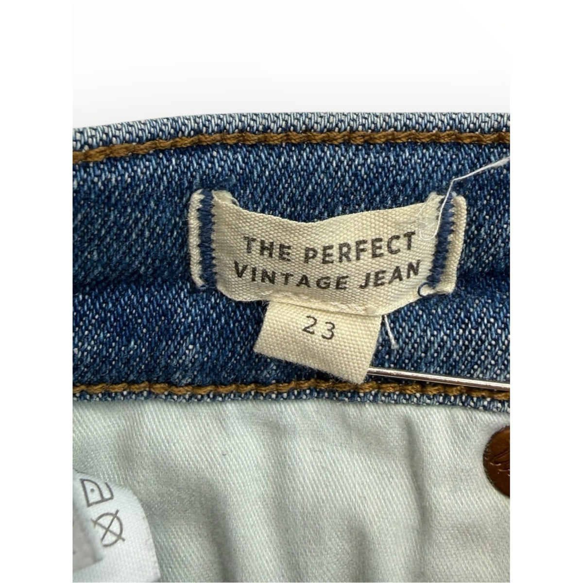 Madewell The Perfect Vintage Jean High Rise Blue Slim Straight Size 23