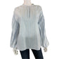 Emily McCarthy Blue Striped Lolli Top Size M