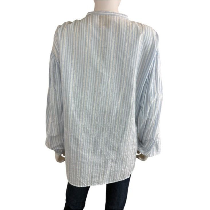 Emily McCarthy Blue Striped Lolli Top Size M