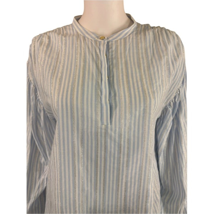 Emily McCarthy Blue Striped Lolli Top Size M