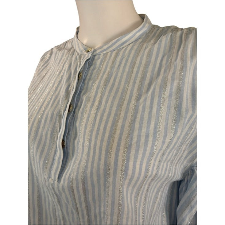 Emily McCarthy Blue Striped Lolli Top Size M