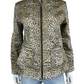 Idea L Quilted Leopard Print Zip-Up Jacket Size L