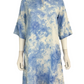 Pure Amici 100% Linen Blue Tie Dye Casual Dress Size S
