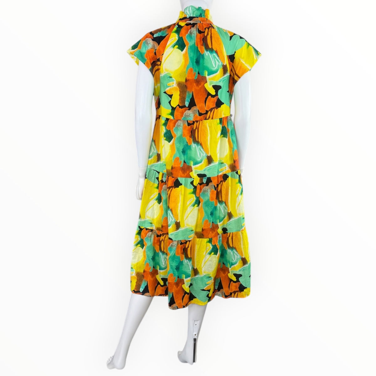 Colorful Pinch Women's Tiered Midi Dress Size S