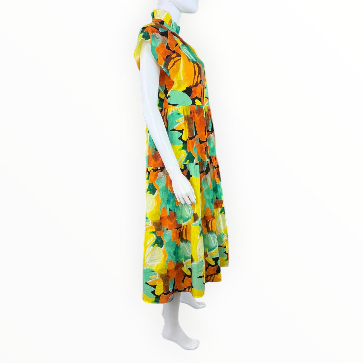 Colorful Pinch Women's Tiered Midi Dress Size S