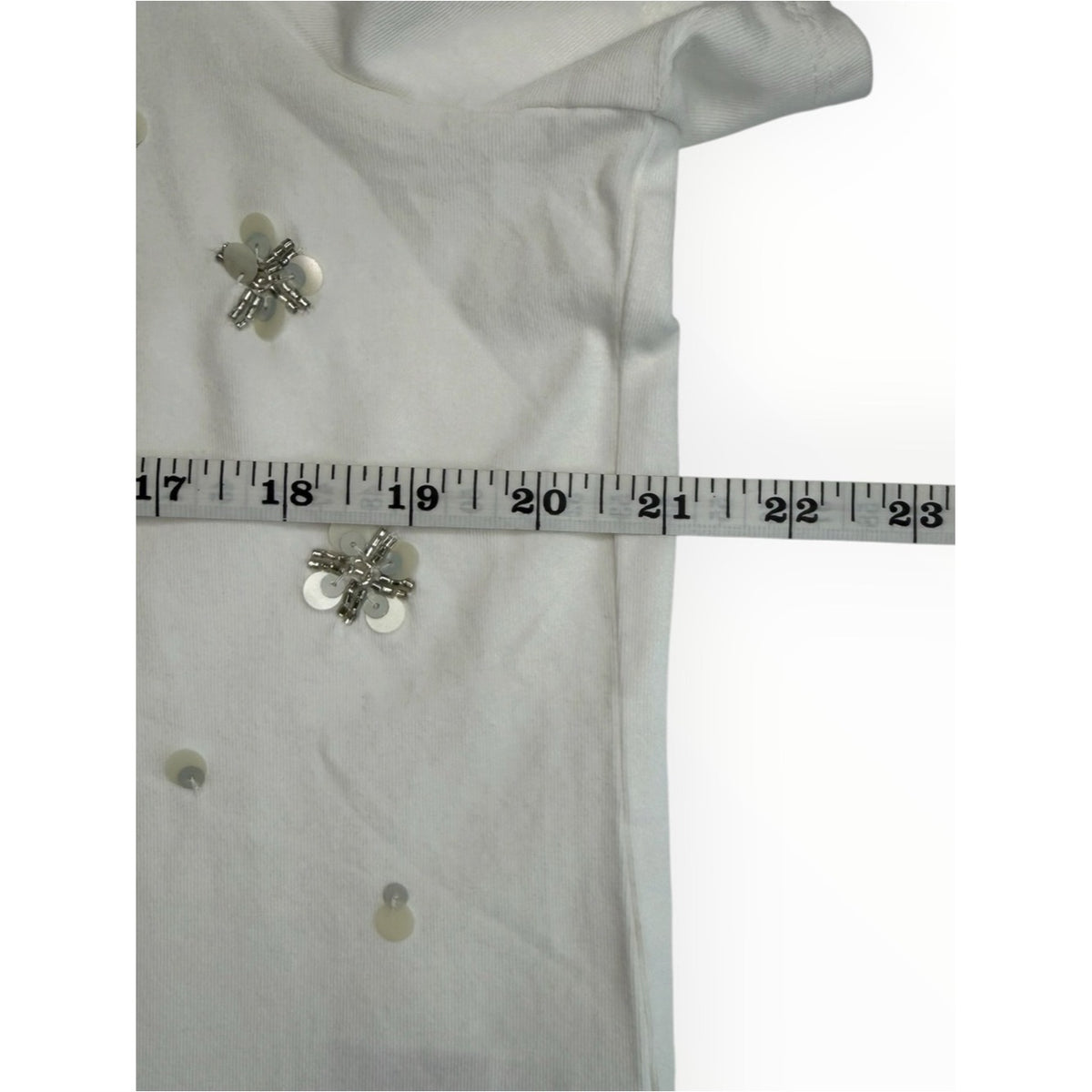 Chico's NWT Embellished Flutter Sleeve Tee Size L
