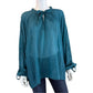 Mes Demoiselles Teal 100% Cotton Nua Oversized Top Size O/S