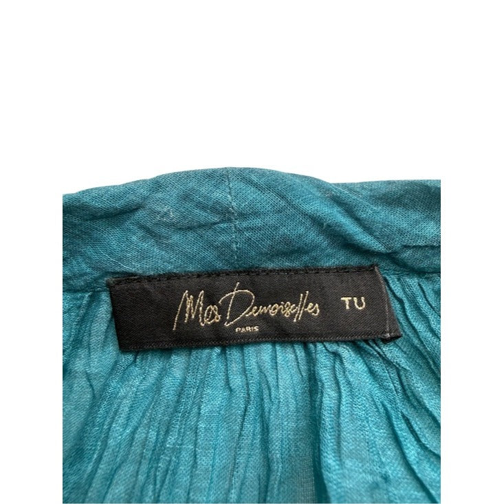 Mes Demoiselles Teal 100% Cotton Nua Oversized Top Size O/S