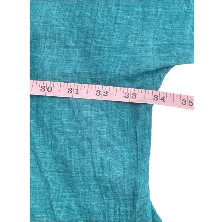 Mes Demoiselles Teal 100% Cotton Nua Oversized Top Size O/S