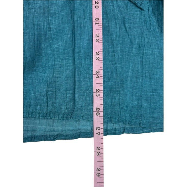 Mes Demoiselles Teal 100% Cotton Nua Oversized Top Size O/S