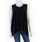 Sympli Black Sleeveless Cowl Neck Split Back Swing Tank Size 14