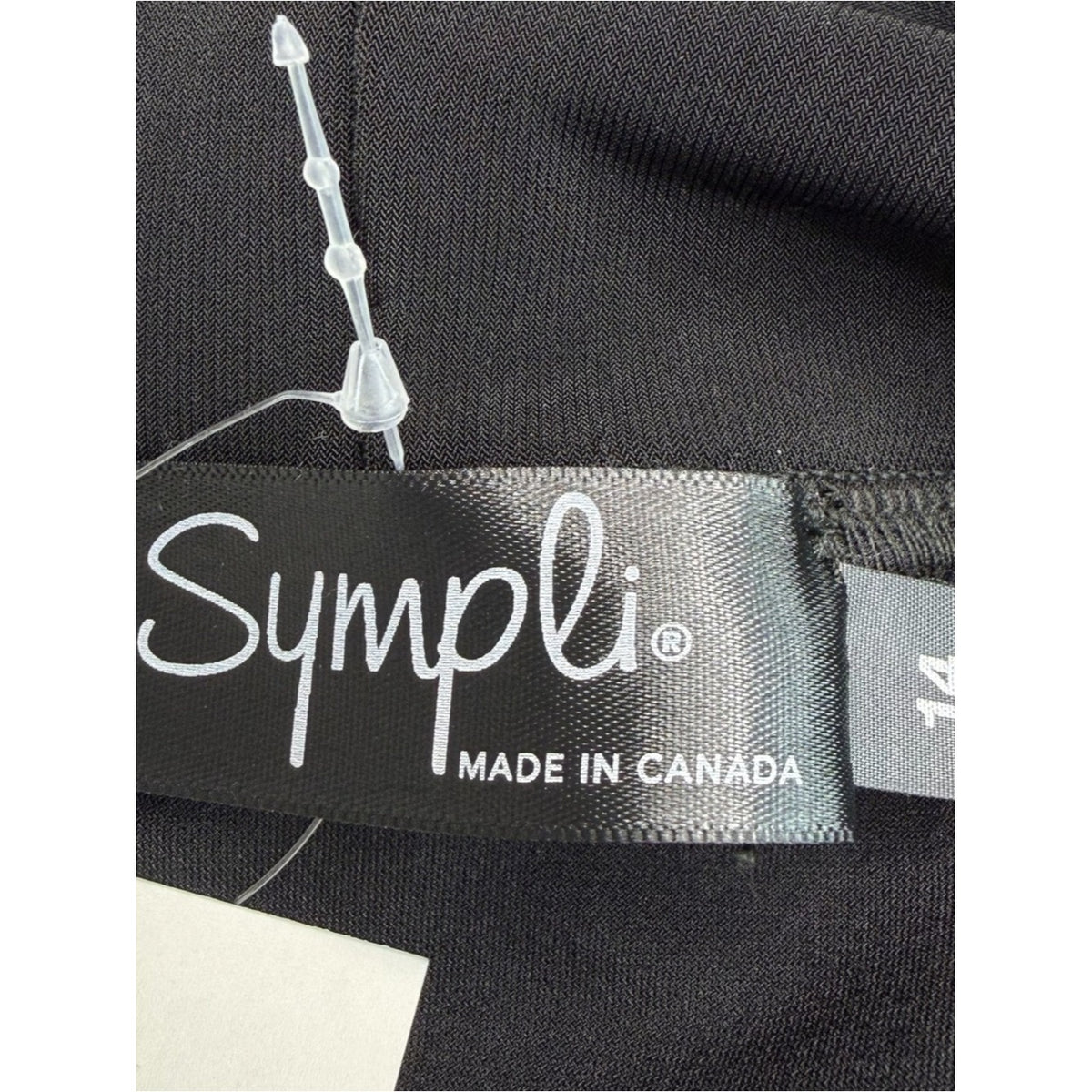 Sympli Black Sleeveless Cowl Neck Split Back Swing Tank Size 14