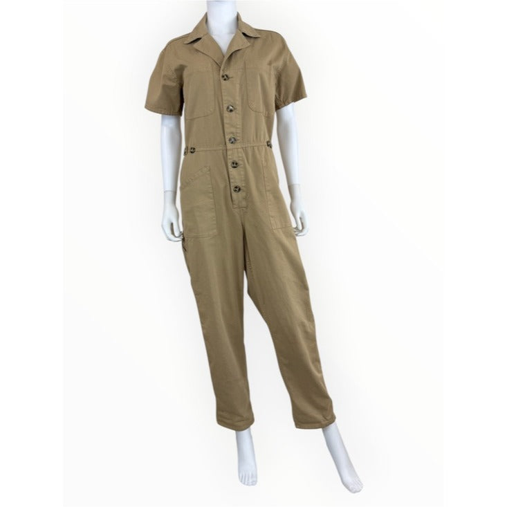 PISTOLA Tan 100% Cotton Grover Field Utility Jumpsuit Size S