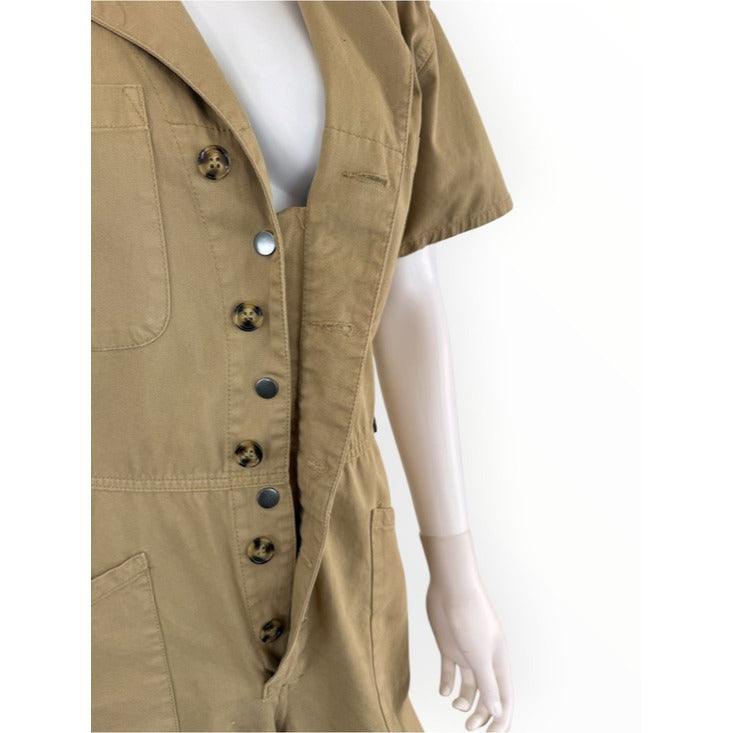 PISTOLA Tan 100% Cotton Grover Field Utility Jumpsuit Size S
