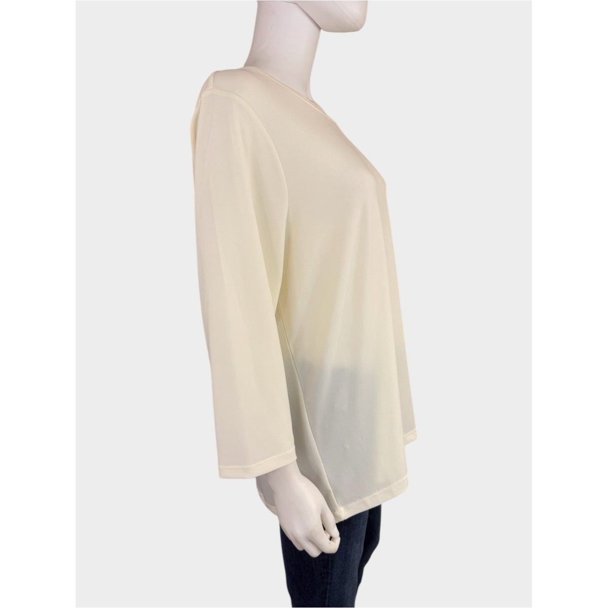 Chico’s NWT Ecru Lily Scoop 3 Quarter Sleeve Basic Knit Size XL