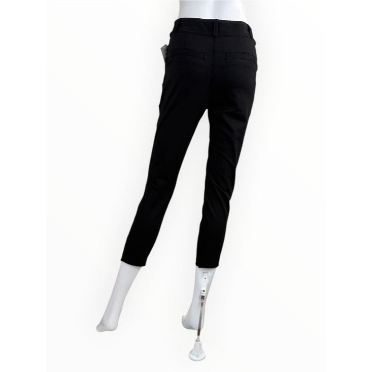 Frank & Eileen Black Pull-on Cropped Stretch Pants Size M