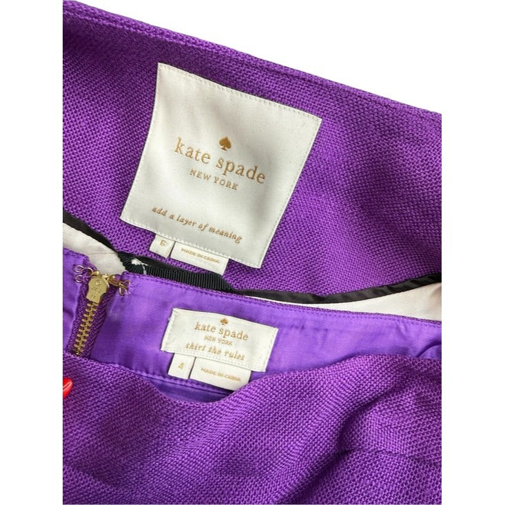 Kate Spade Purple Micah Skirt Suiting Set Size
