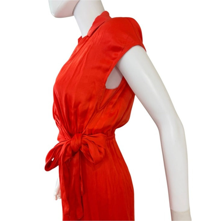 Maeve NWT Red Satin Open Back Midi Wrap Dress Size XSP