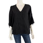 BRYN Walker Black 100% Linen Top Size XL