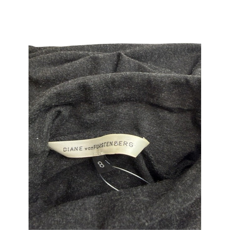 Diane von Furstenberg Gray Knit Midi Dress Size 8