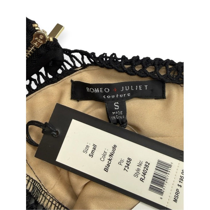 Romeo & Juliet Couture NWT Black Lace Cocktail Dress Size S