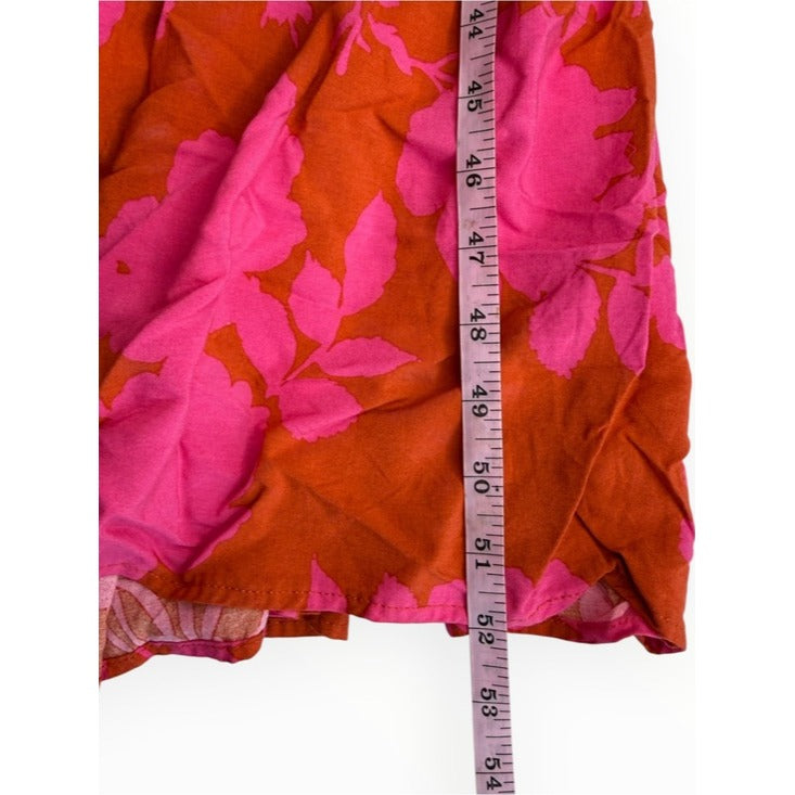 Abel the Label Pink Floral Print Angelica Tiered Maxi Dress Size XS