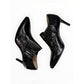 INEZ NWOT Black Marisol 70 Croco Embossed Leather Bootie Size 7.5