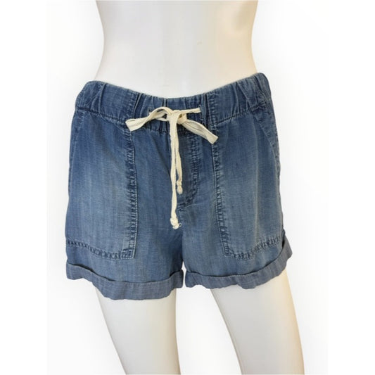 Bella Dahl Blue Chambray Pull-on Shorts Size XS