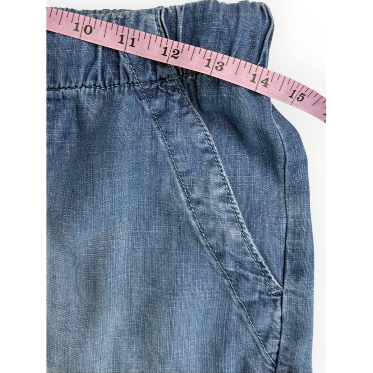 Bella Dahl Blue Chambray Pull-on Shorts Size XS