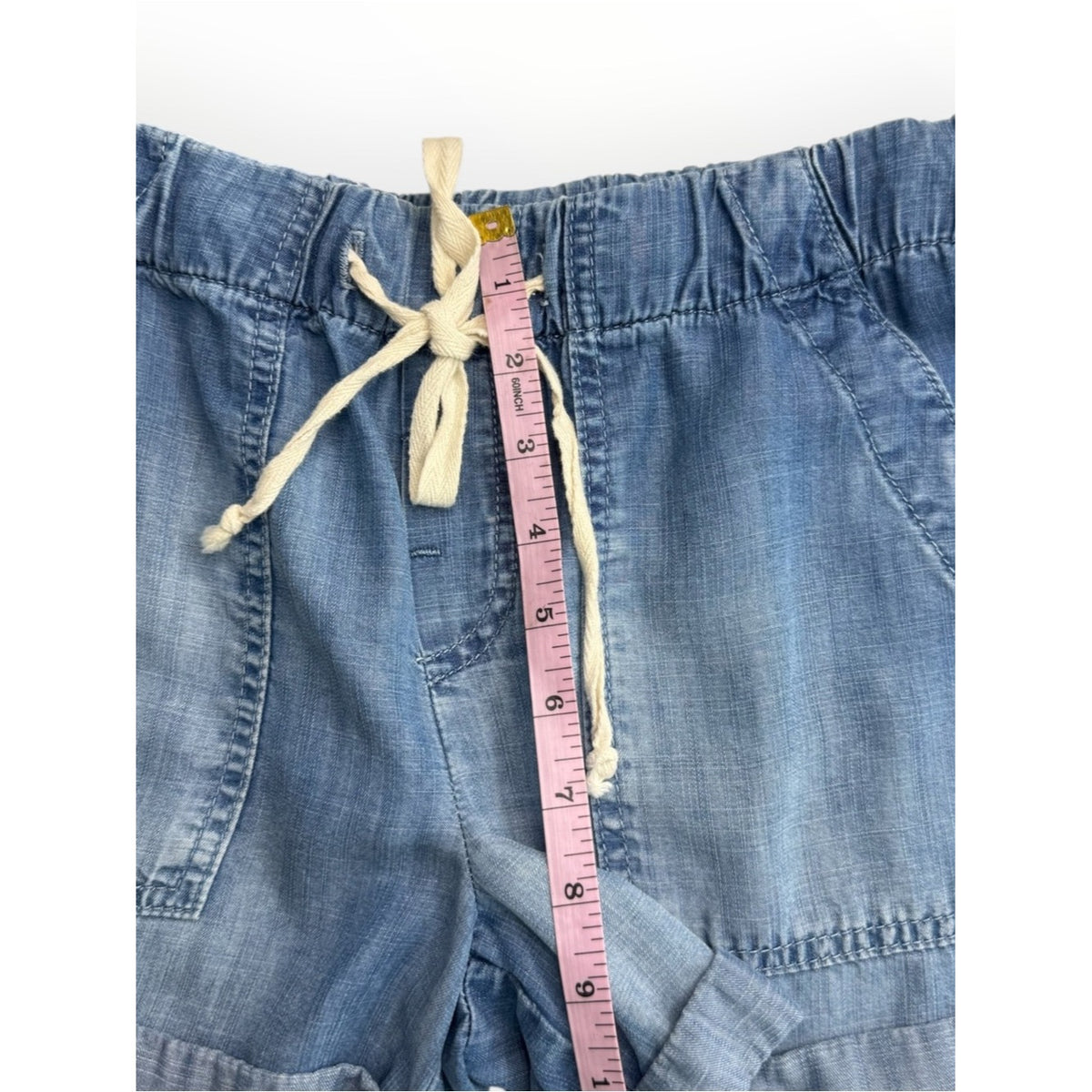 Bella Dahl Blue Chambray Pull-on Shorts Size XS